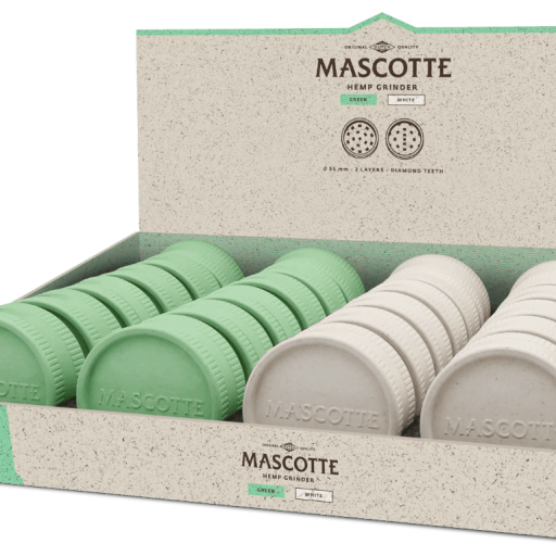 Mascotte Hemp Grinder Green + White 55 mm display